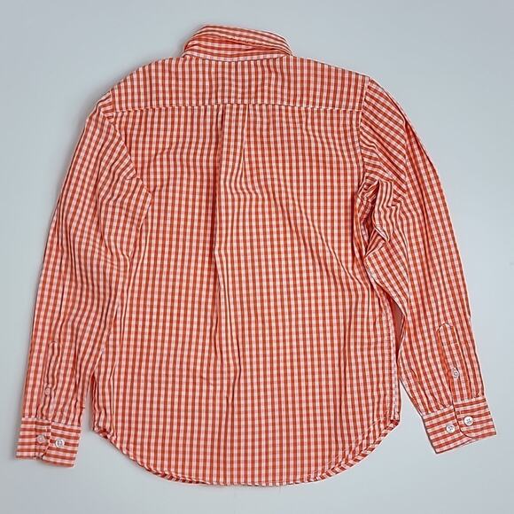 Classic Prep Childrenswear Orange Gingham Checkered Button-down Shirt Boys 12 - Picture 3 of 10